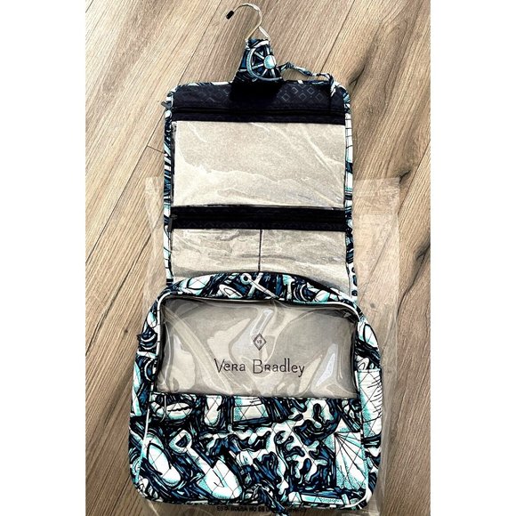 Vera Bradley GRAND Hanging Organizer Travel Cosmetic Bag Shore Enough Nautical - Picture 4 of 5